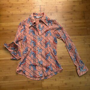 Vintage Groove's Grove Pink Top Dancing Print Size S/M